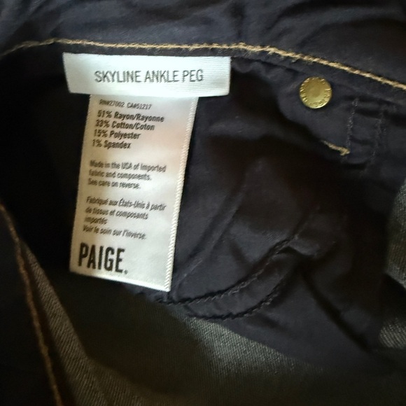 Paige Jeans Skyline Ankle Peg Sz 29 Denim Mid Rise USA Made - Picture 3 of 5